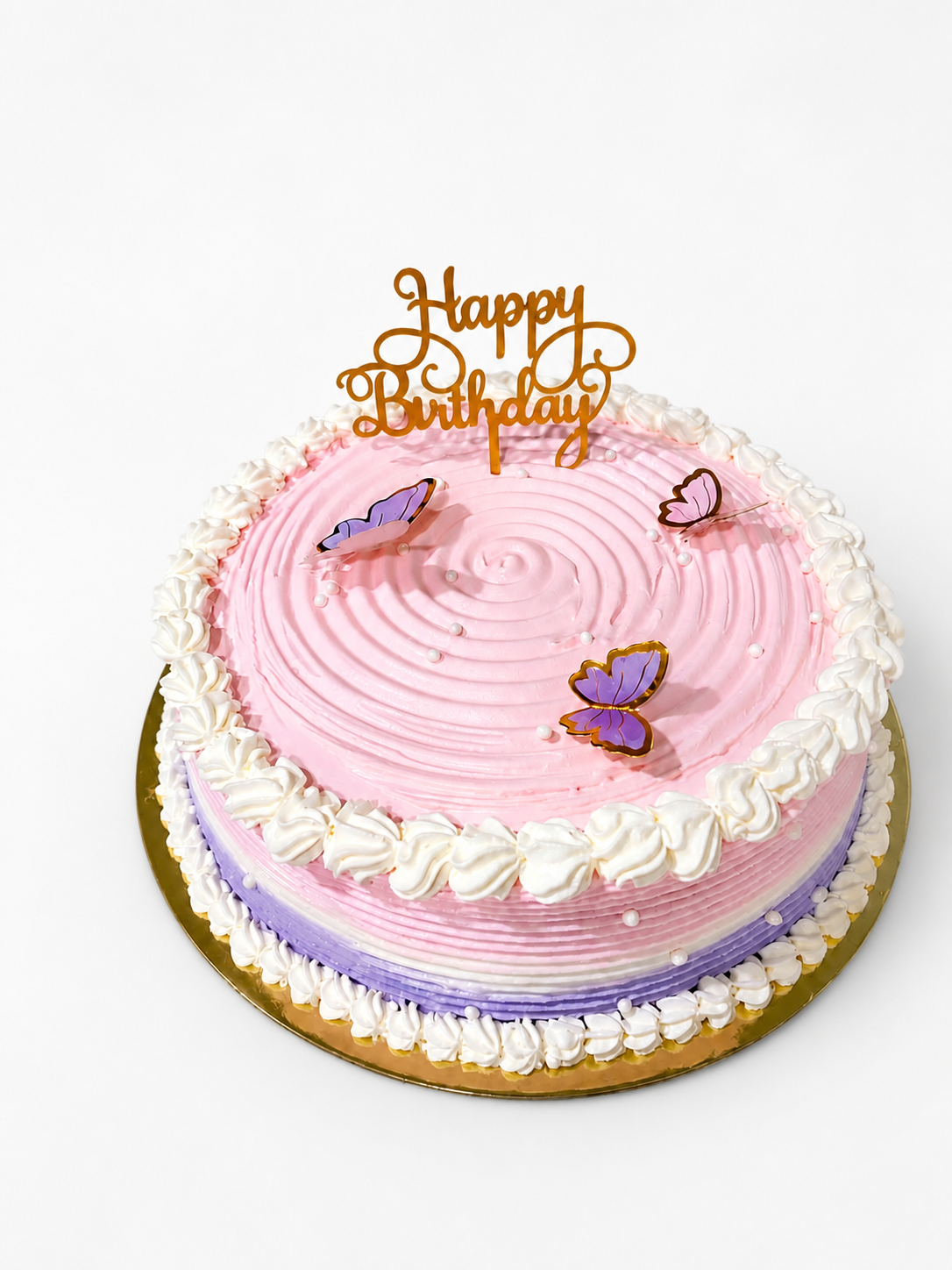 Pink butterfly birthday cake